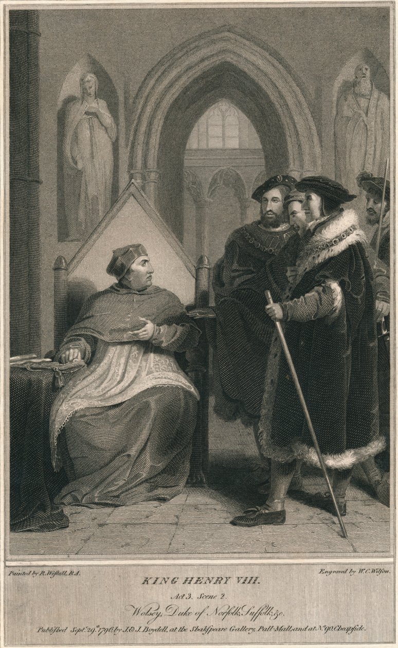 King Henry VIII. Act 3. Scene 2. Wolsey, Duke of Norfolk, Suffolk & c by W. C. Wilson