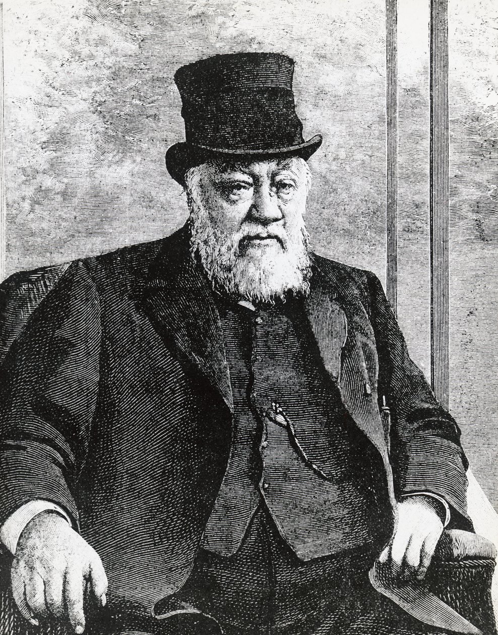 Portrait of Stephanus Johannes Paulus Kruger, President of the South African Republic, led the Boer war against the English (engraving) by John Ward Dunsmore