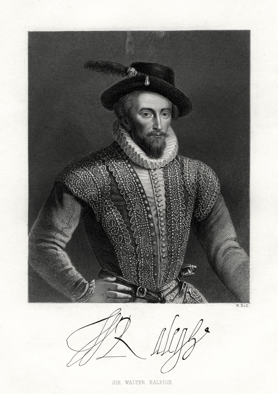 Sir Walter Raleigh by W. Holl: Premium art reproduction