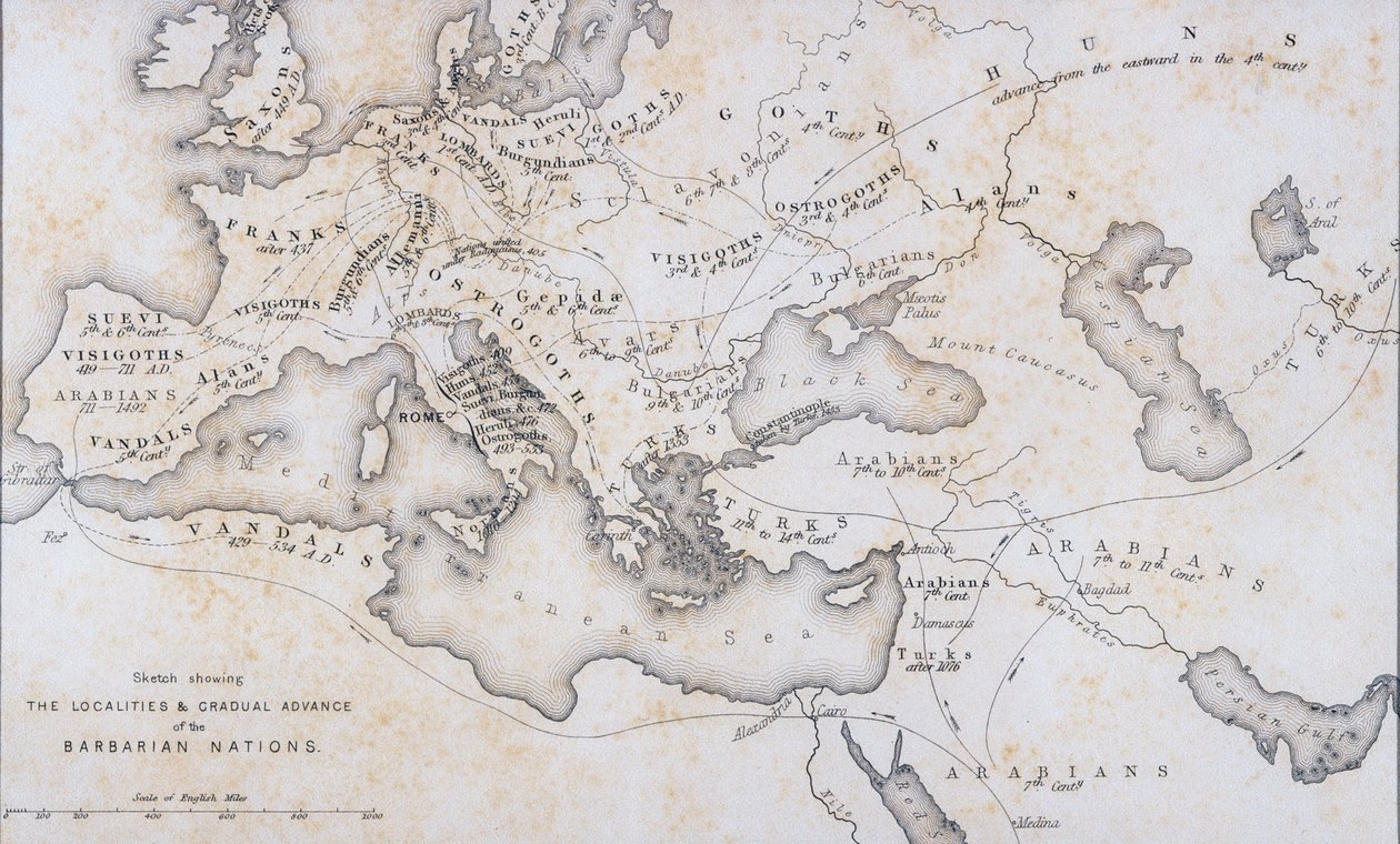 The Localities and Gradual Advance of the Barbarian Nations by W Hughes
