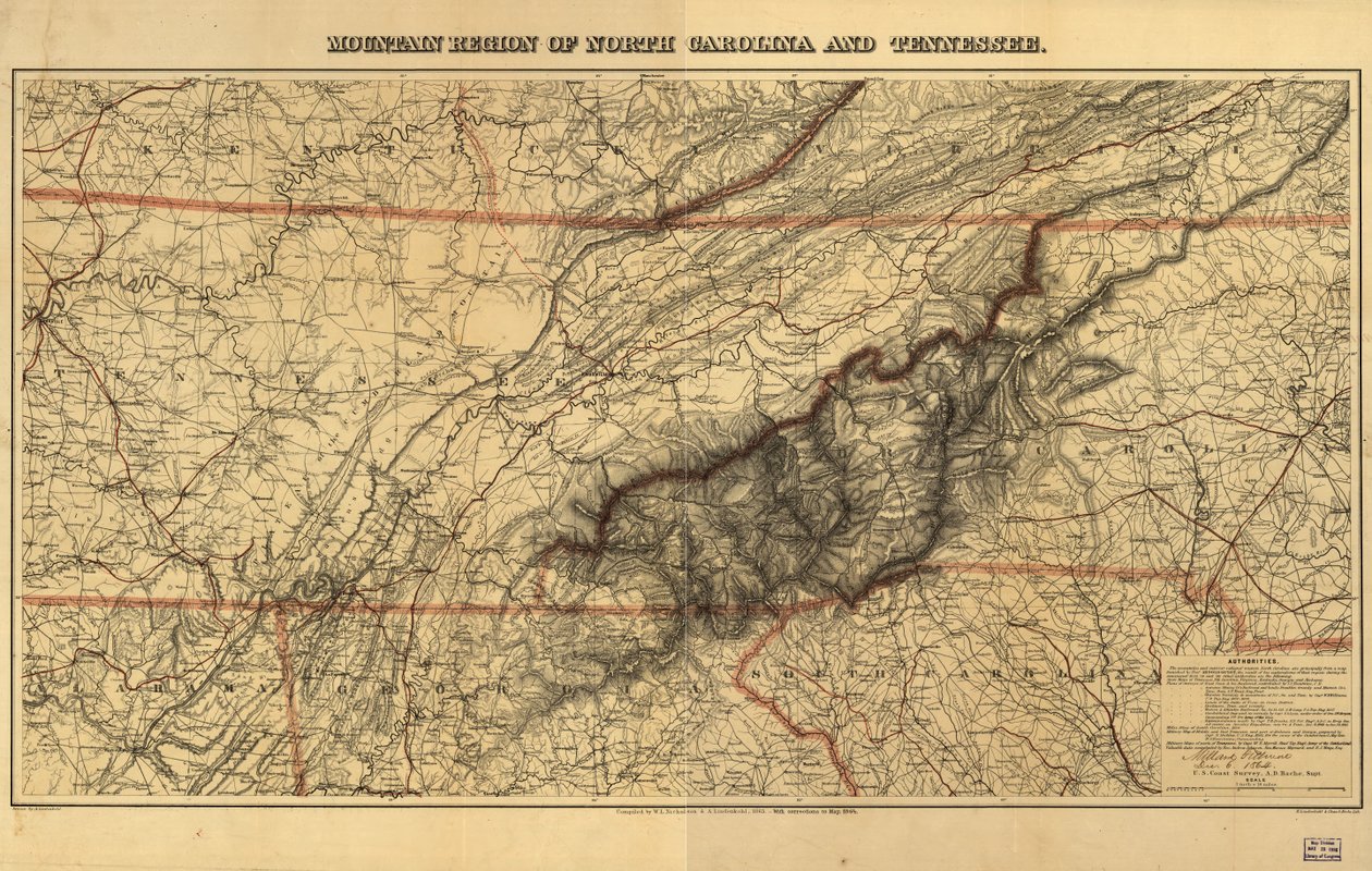 Mountain Region of North Carolina and Tennessee by W. L.; Lindenkohl Nickolson