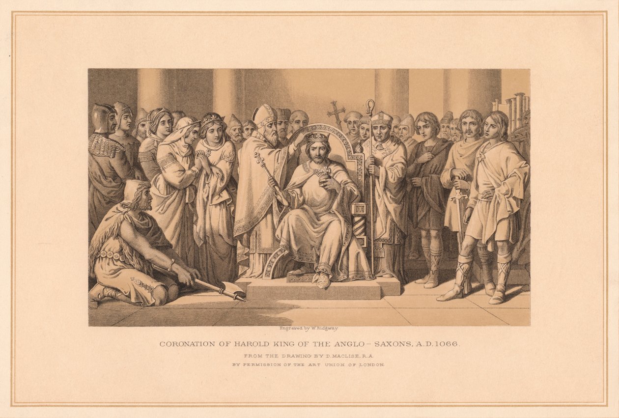 Coronation of Harold King of the Anglo-Saxons, A.D. 1066 by W Ridgway