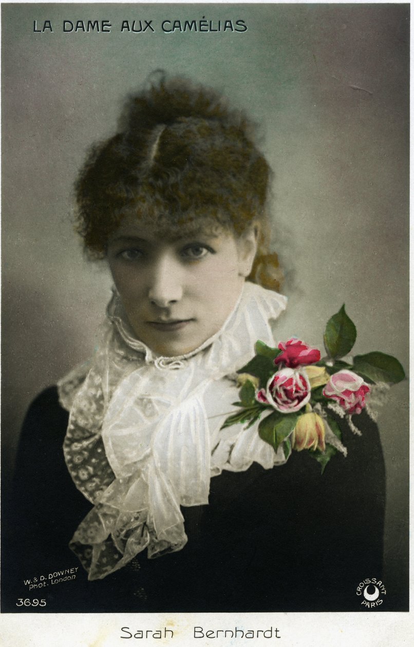 Henriette Rosine Bernard aka Sarah Bernhardt as “The Lady of the Camellias” by Alexandre Dumas Jr. by W. and D. Downey