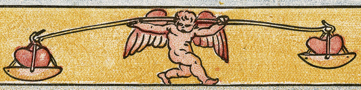 Eros balancing two hearts, 1884 by Walter Crane