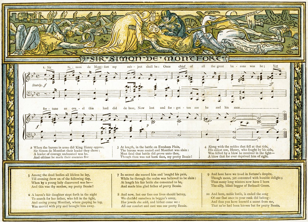 Sir Simon de Montfort, song illustration from 