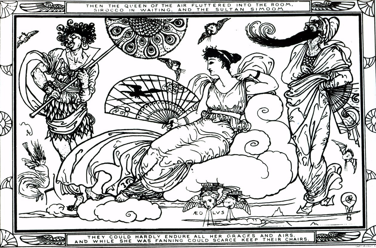 Then The Queen of the Air Fluttered into The Room, Sirocco in Waiting, and The Sultan Simoom by Walter Crane
