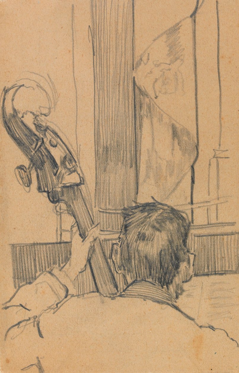 Study of a Man Holding a Double Bass by Walter Richard Sickert