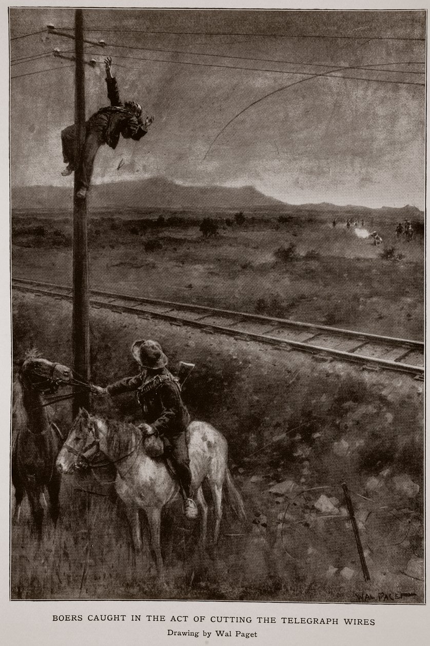 Boers Caught in the Act of Cutting the Telegraph Wires