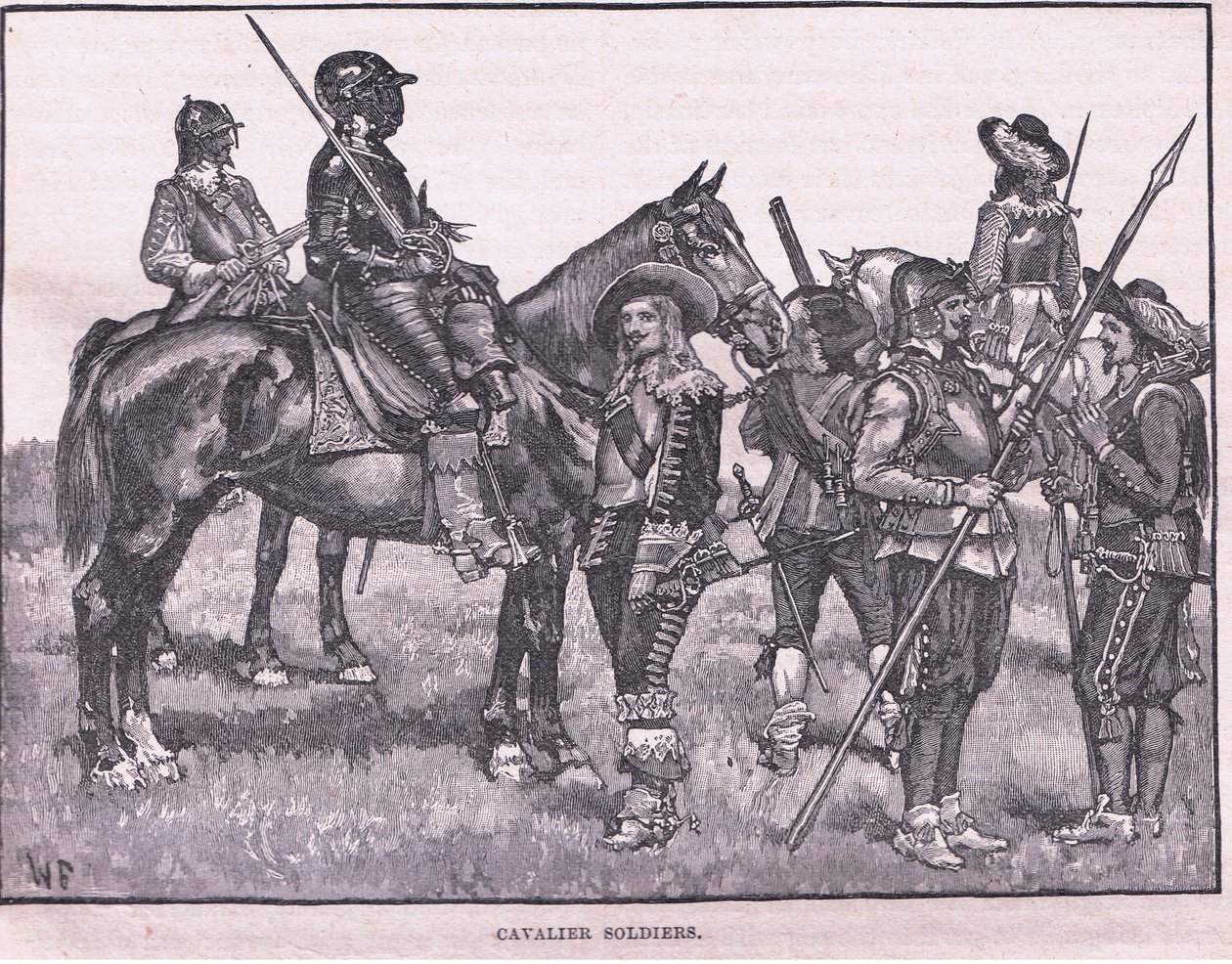 Cavalier soldiers AD 1645 by Walter Stanley Paget