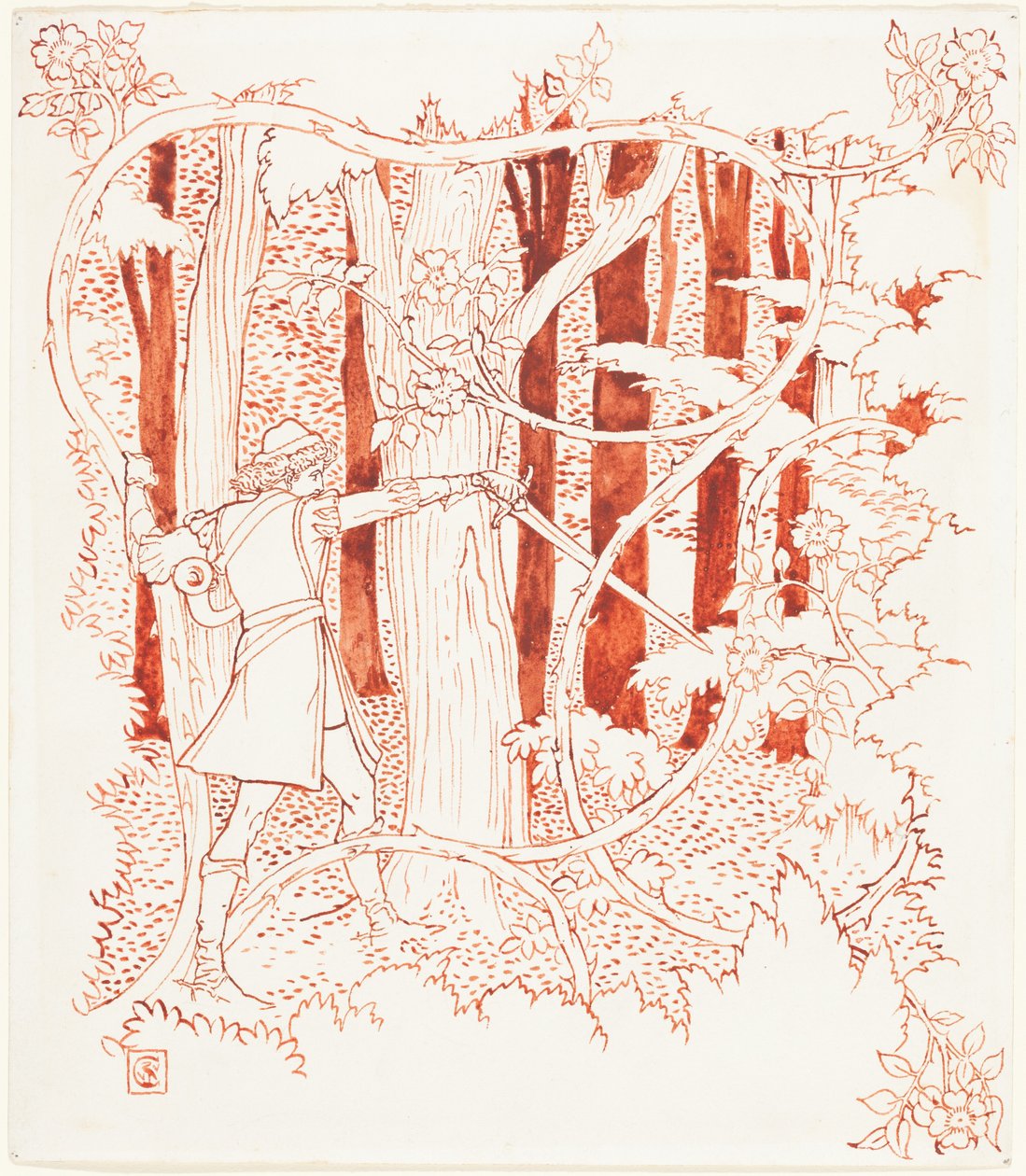Prince Charming in the Forest by Walter Crane