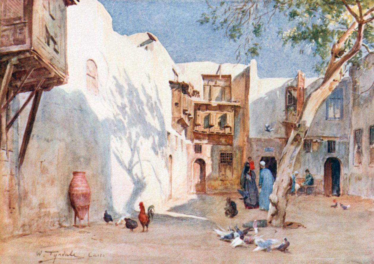 A Courtyard in the Hanafieh Quarter by Walter Frederick Roofe Tyndale