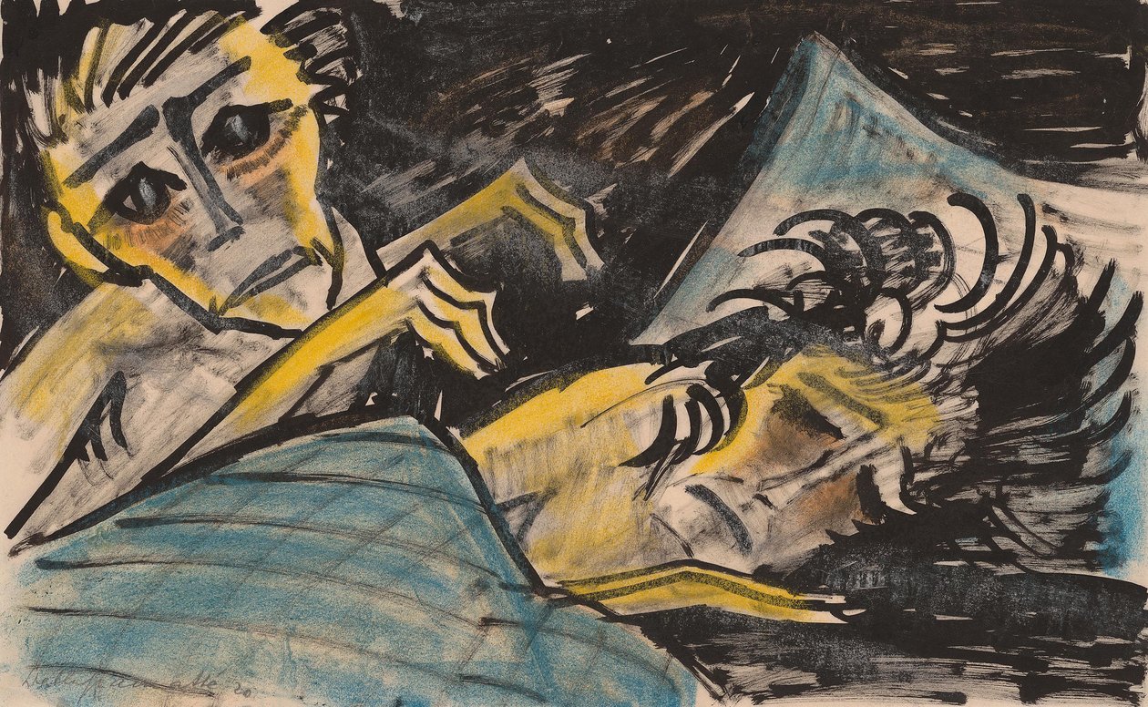 On the Color Lithograph Qual by Walter Gramatte