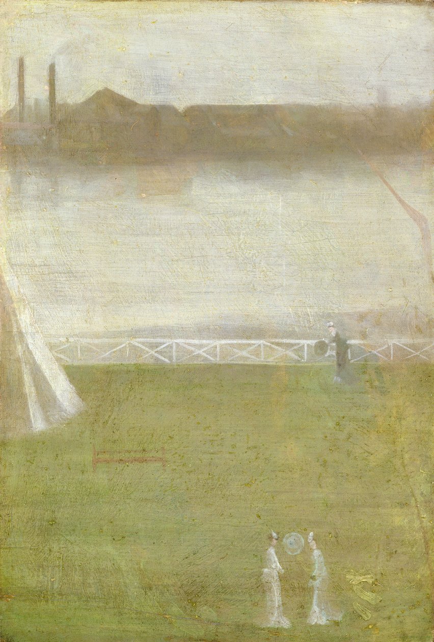 Japanese Figures on Chelsea Embankment by Walter Greaves