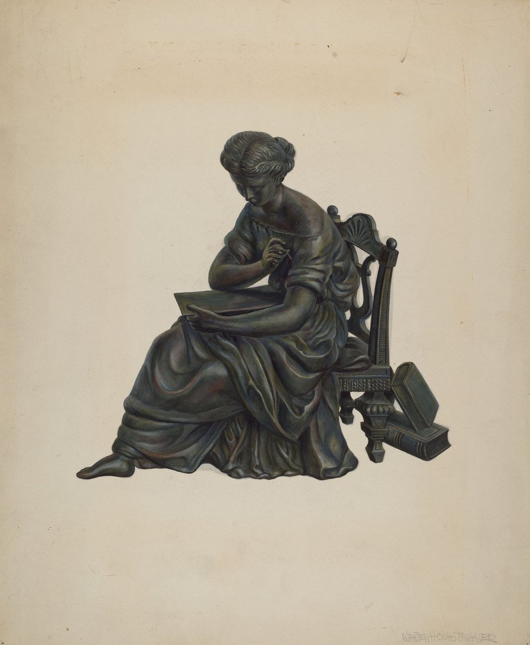 Statue Clock Decoration by Walter Hochstrasser