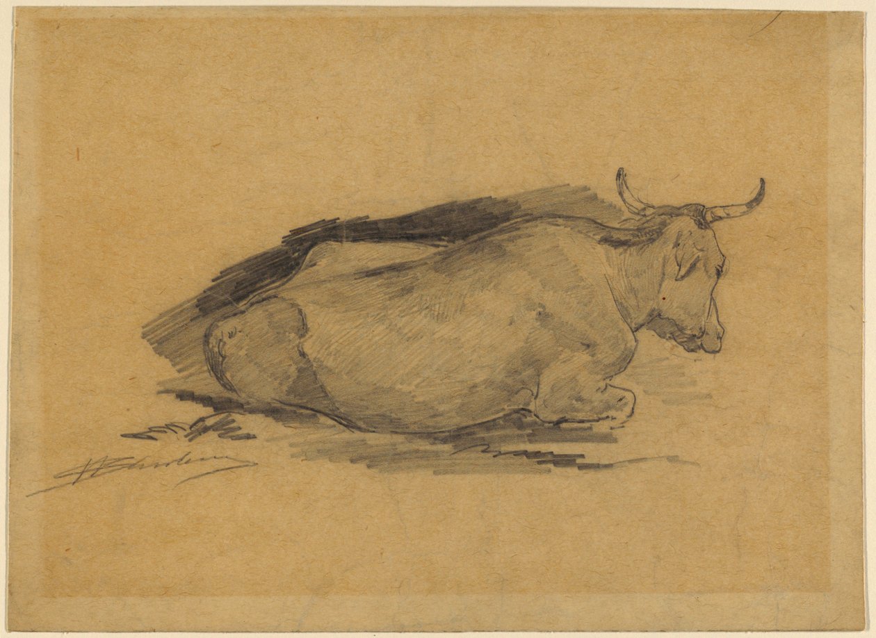 Study of a Lying Cow by Walter Shirlaw