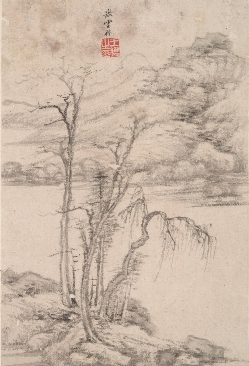 Landscape in the Style of Various Old Masters: Landscape after Ni Zan by Wang Jian