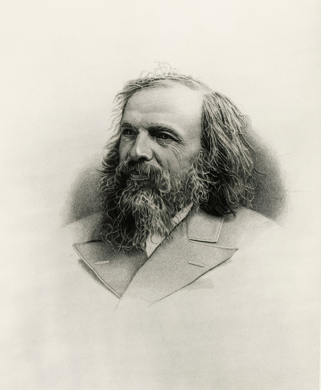 Portrait of Dmitri Ivanovich Mendeleev by Warwick (after) Brookes