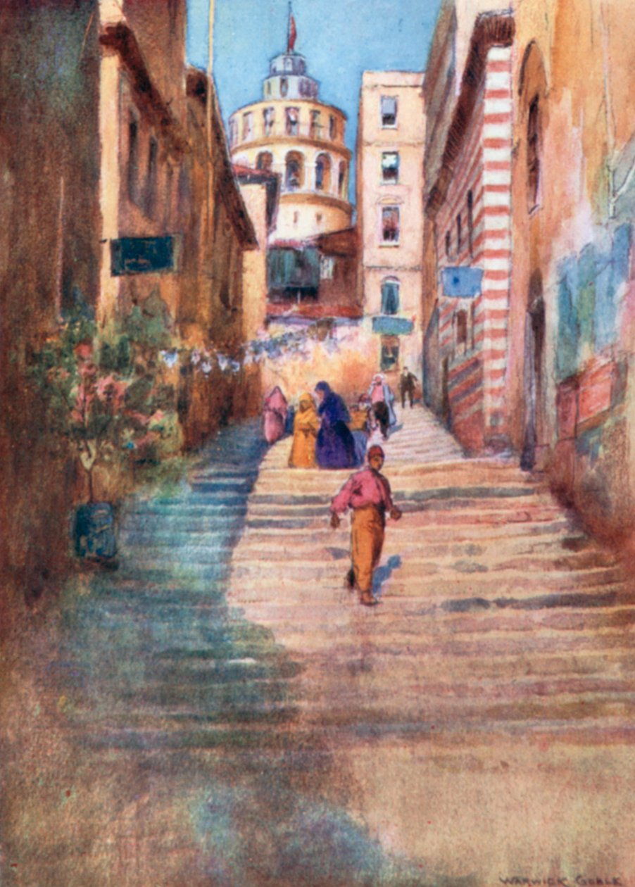 A Step Street in Galata by Warwick (after) Goble