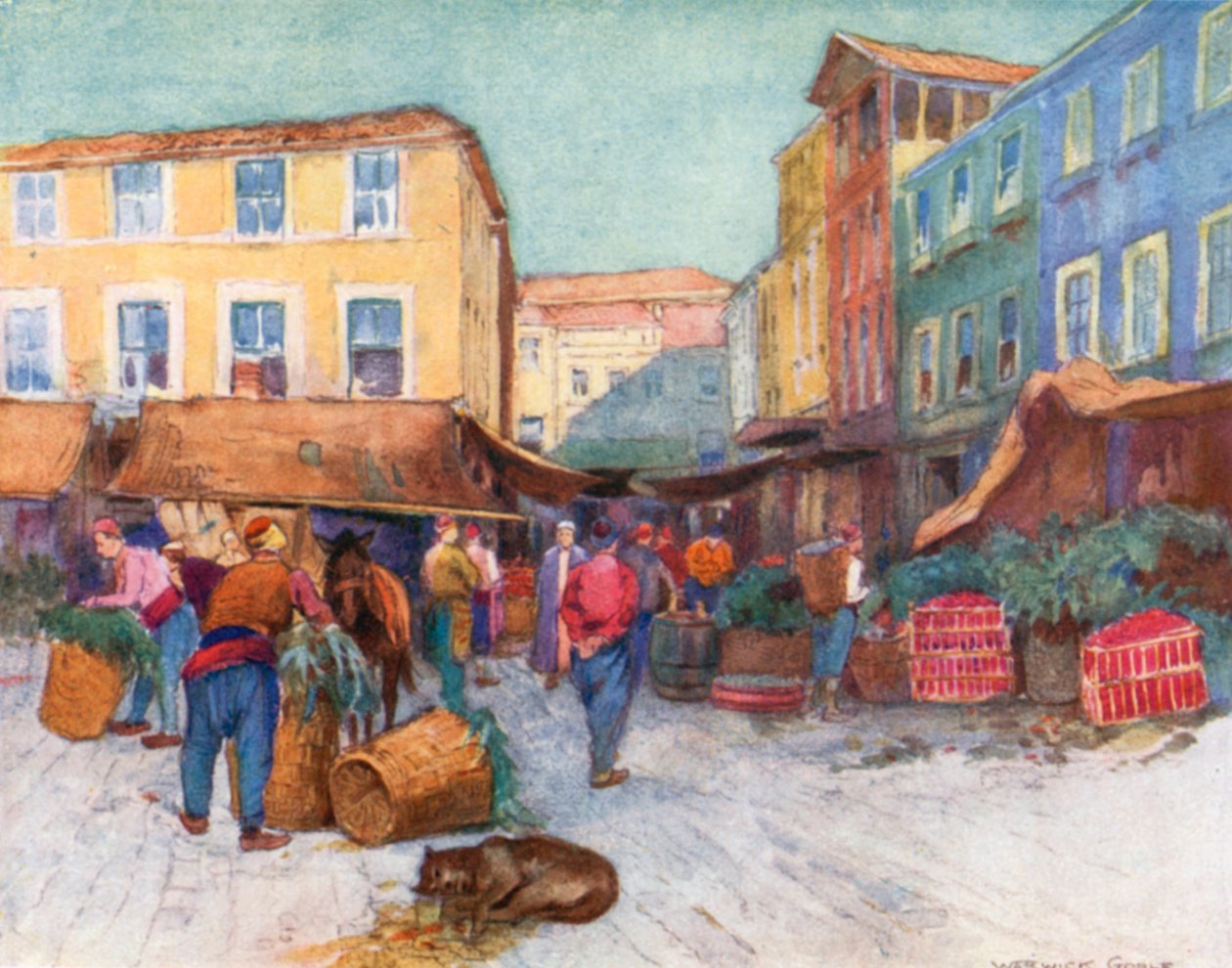 Fruit-Market, Stamboul by Warwick (after) Goble