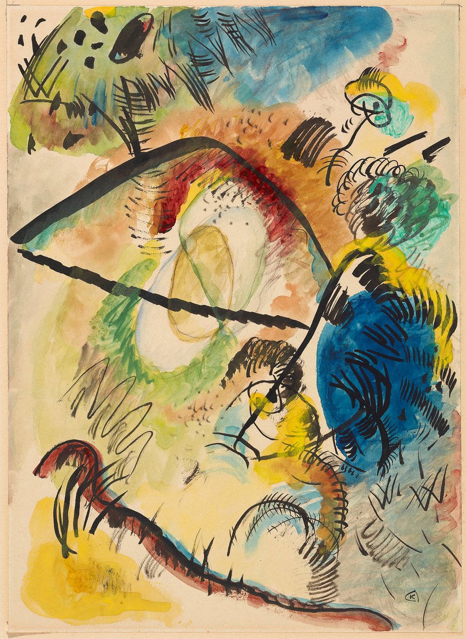 Watercolor IX (With Black Strokes) by Wassily Kandinsky