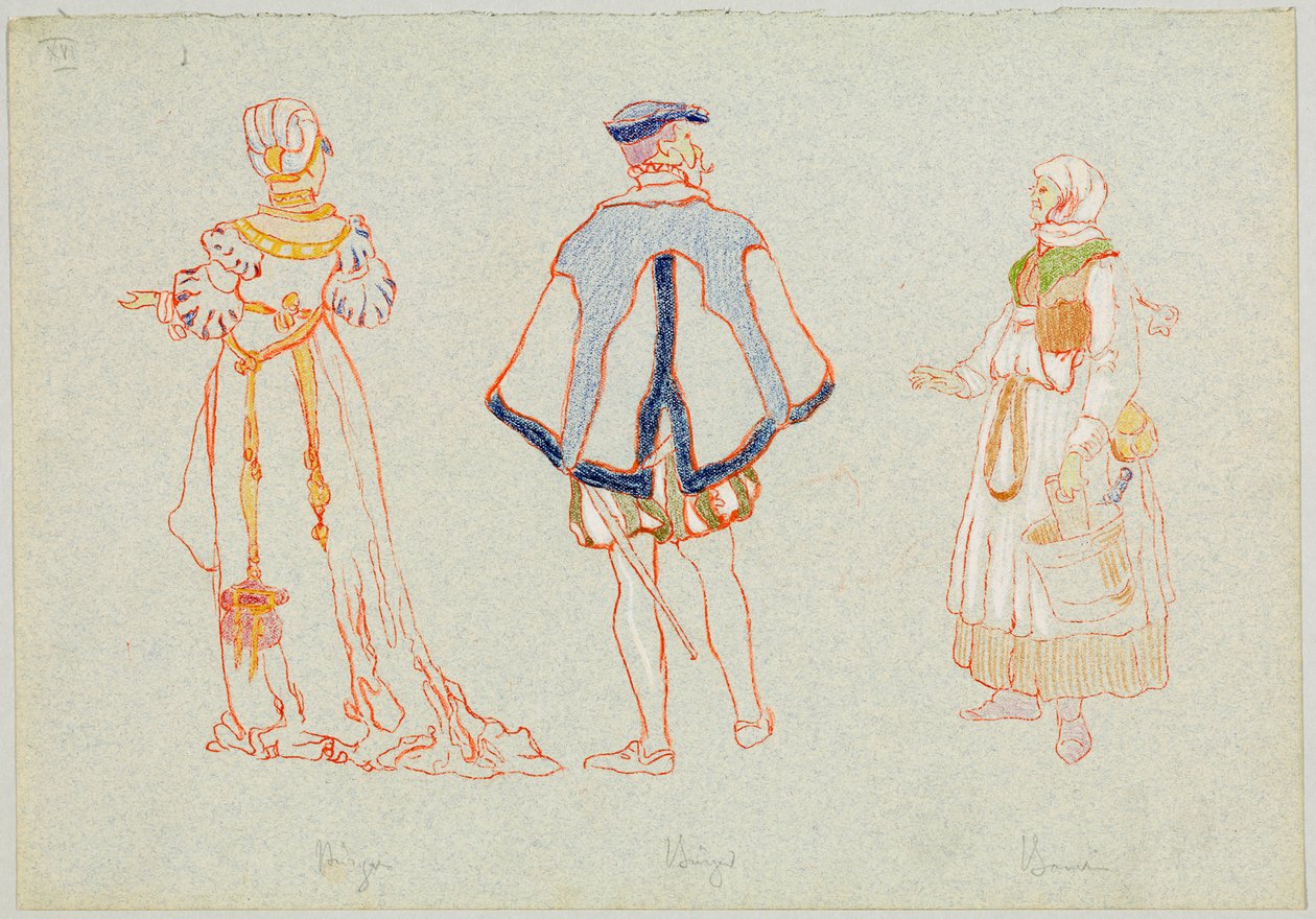 Citizen and Peasant Costume of the 16th Century by Wassily Kandinsky