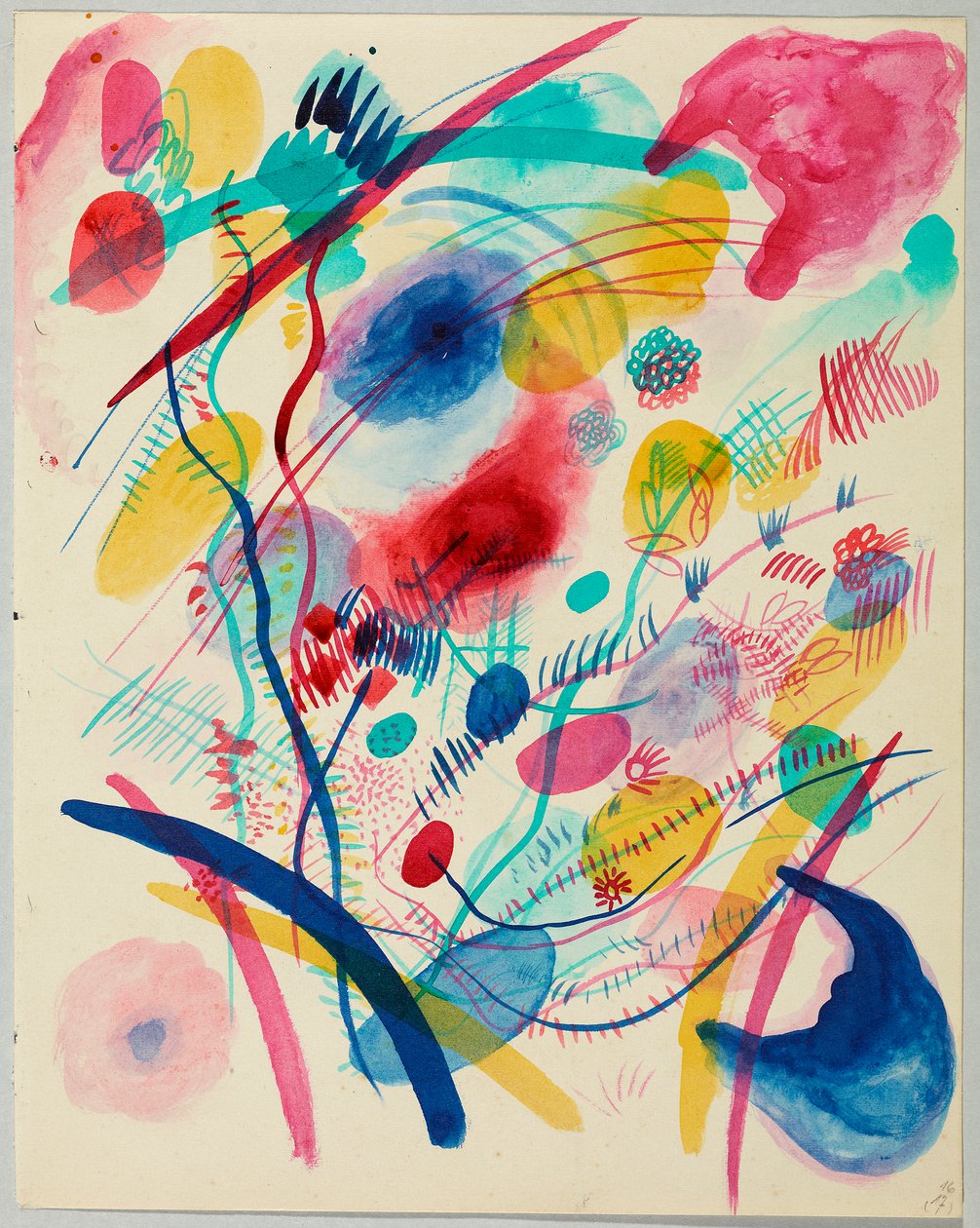 Composition in Red, Blue, Green and Yellow by Wassily Kandinsky