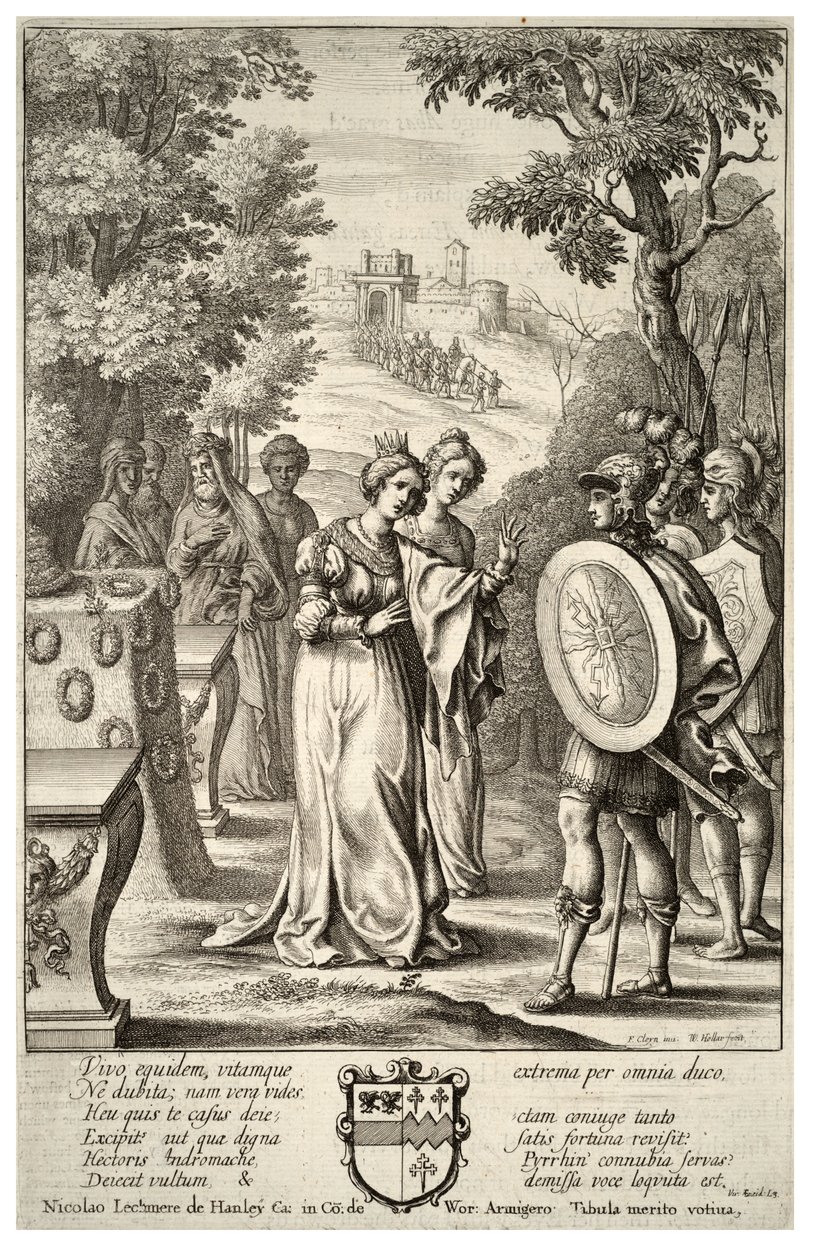 Aeneas Meets Andromache (State 2) by Wenceslaus Hollar