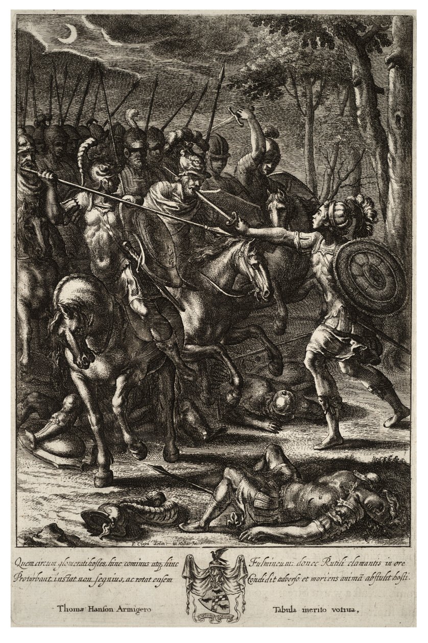 Nisus Slaying Volscens. State 2 by Wenceslaus Hollar