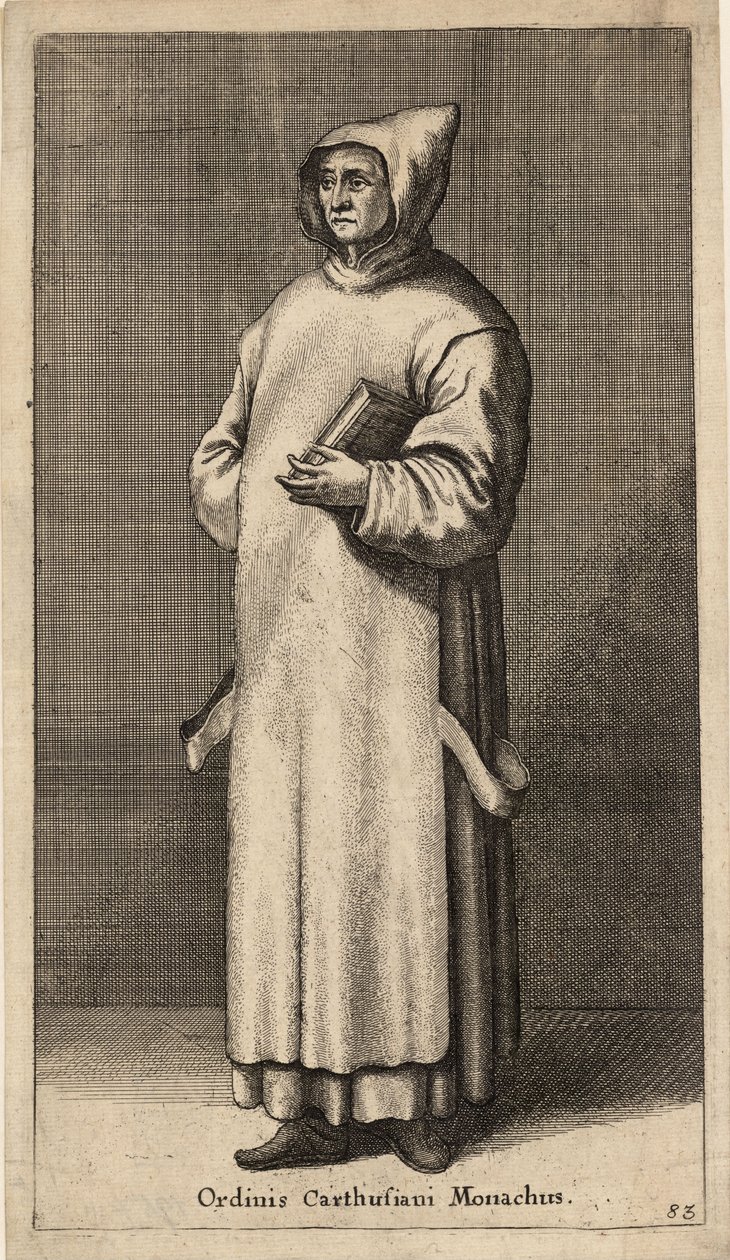 Monk of the Carthusian Order. State 3 by Wenceslaus Hollar