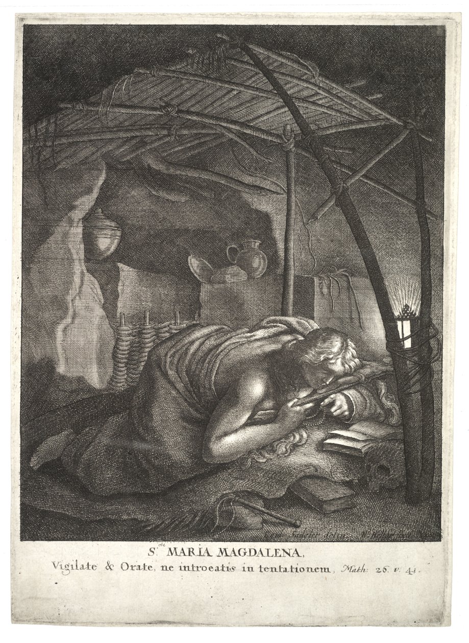 The Penitent Magdalen (after Sadeler, State 2) by Wenceslaus Hollar