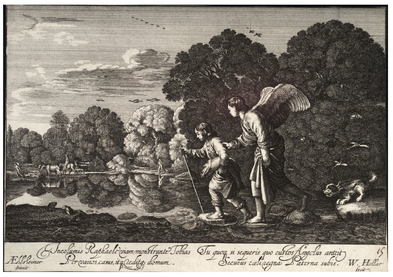 Tobias and the Angel (State 1) by Wenceslaus Hollar
