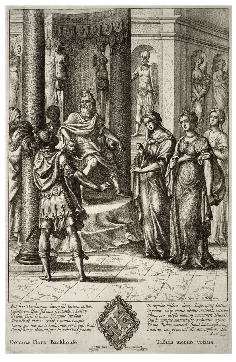Turnus Before Latinus (State 2) by Wenceslaus Hollar