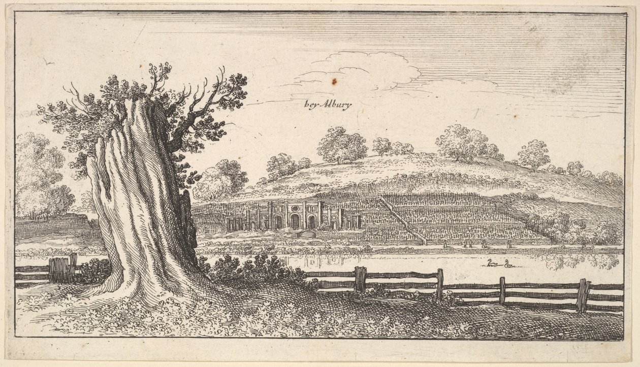Albury with Tree-Stump in Foreground by Wenceslaus Hollar
