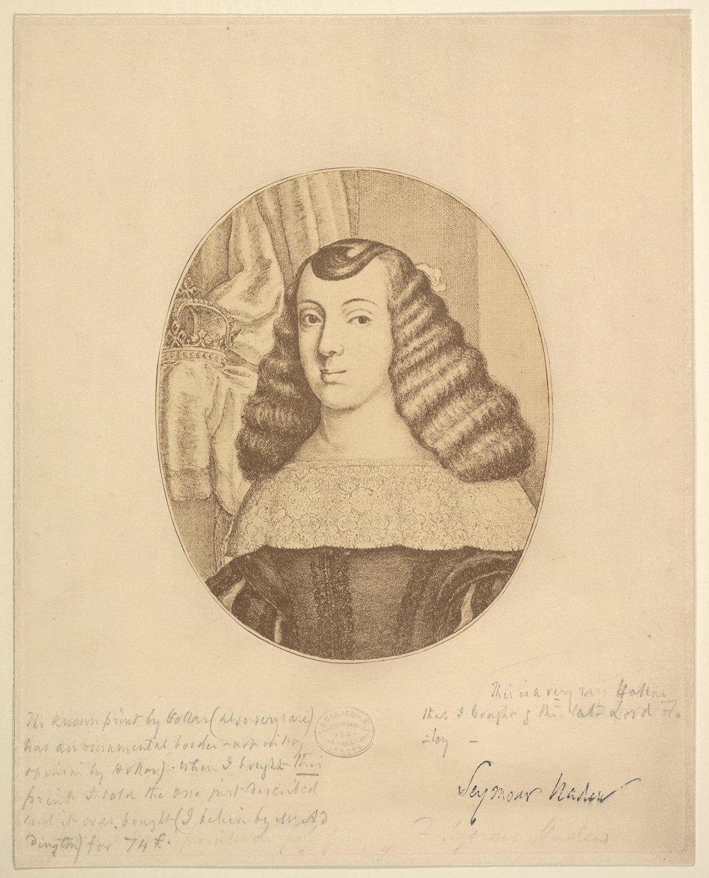 Catherine, Princess of Portugal, 1661 by Wenceslaus Hollar
