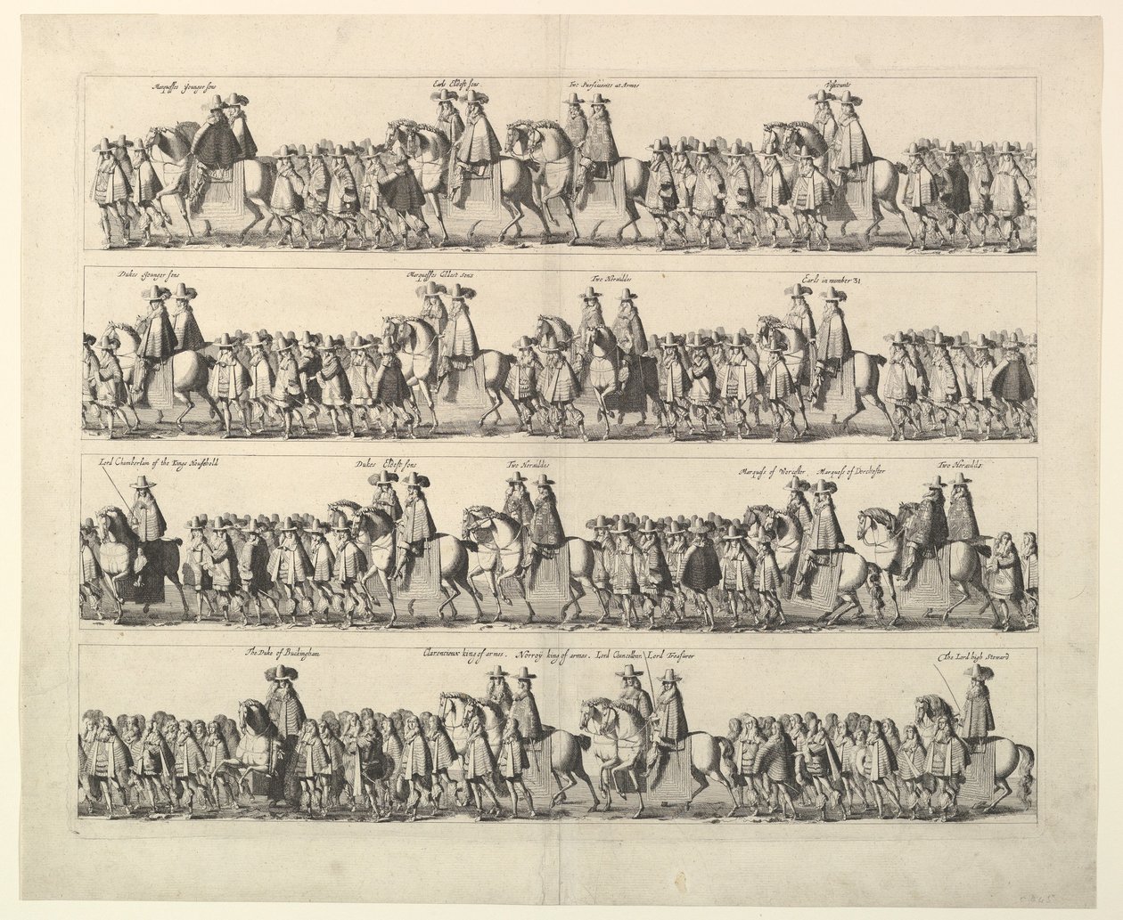 Coronation Procession of Charles II Through London by Wenceslaus Hollar