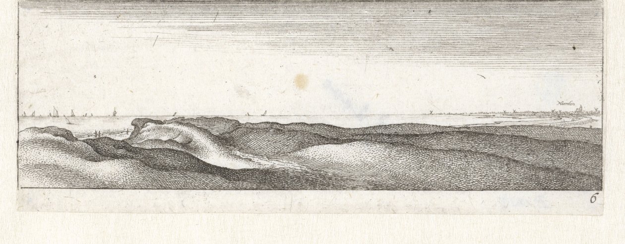 Dunes near Naarden (Small Sea Views series) by Wenceslaus Hollar
