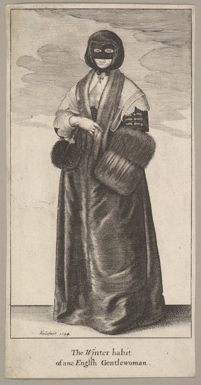 English Lady in Winter Costume by Wenceslaus Hollar
