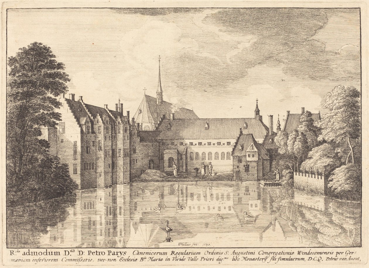 Groenendael Abbey by Wenceslaus Hollar