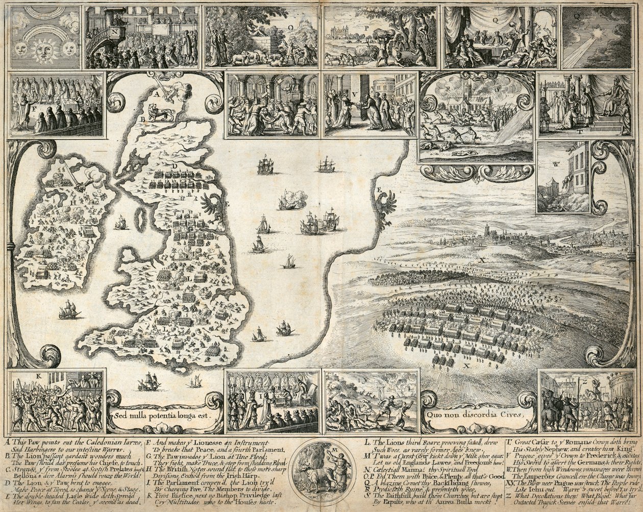 アート・デザイン・音楽 Early Printed Maps of the British Isles Map of the British Isles and illustrations of 17th century