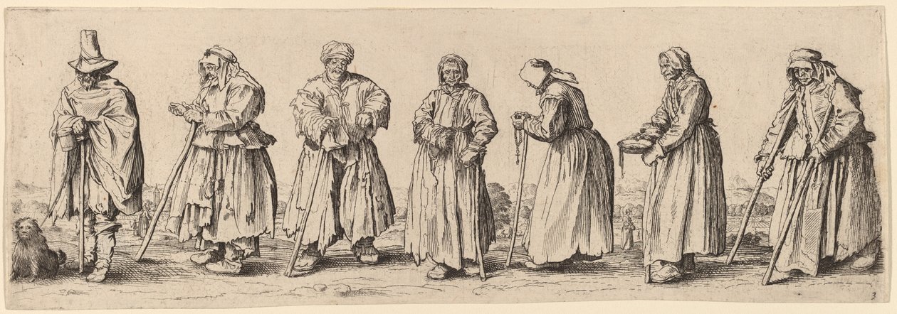 Men and Women Beggars by Wenceslaus Hollar