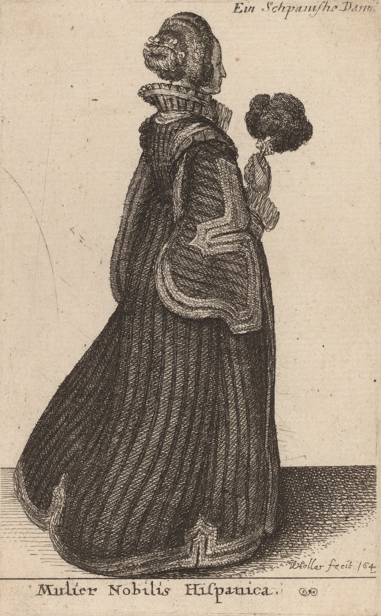 Noble Spanish Woman by Wenceslaus Hollar