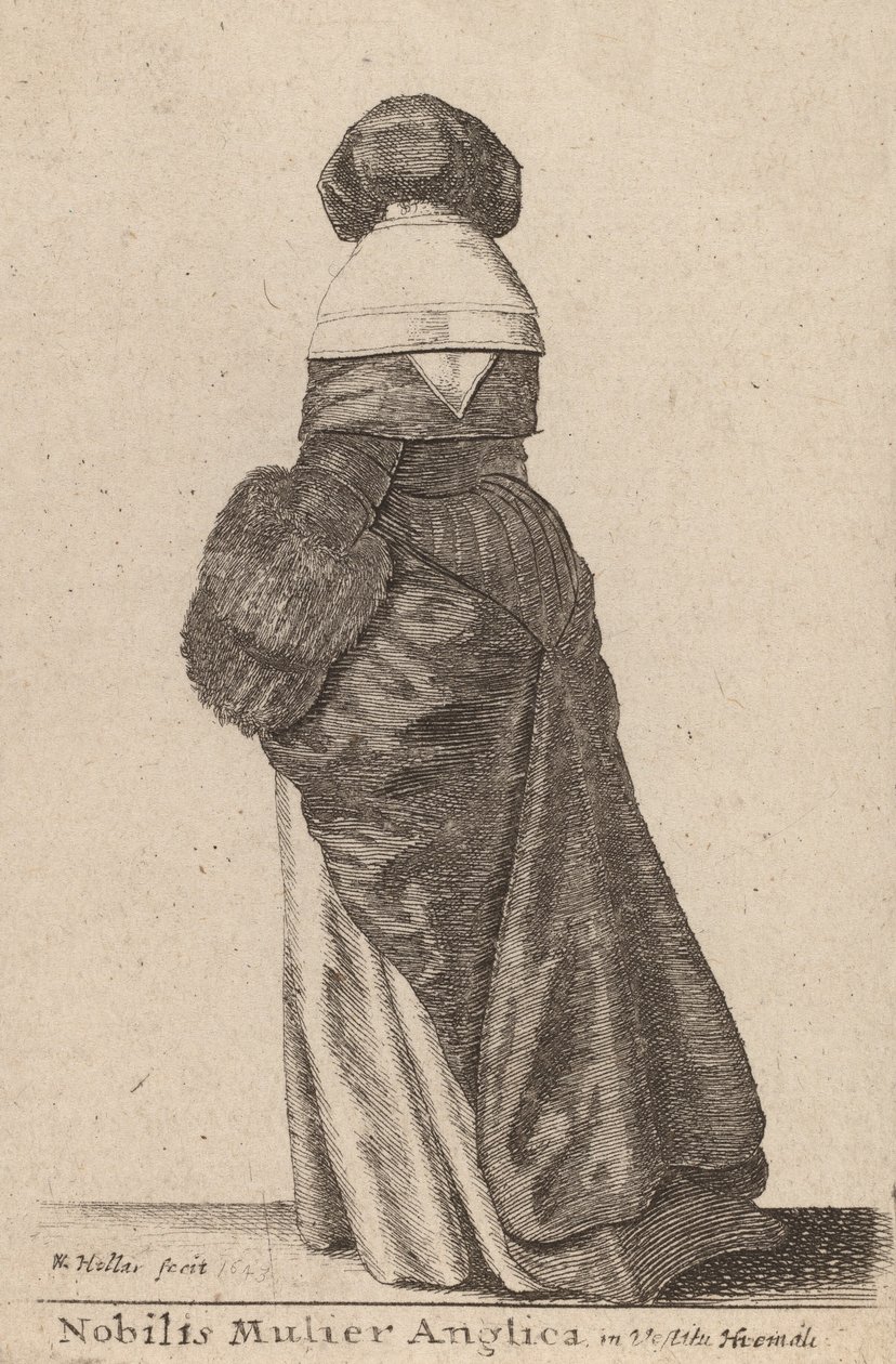 Noble English Woman in Winter Dress, 1643 by Wenceslaus Hollar