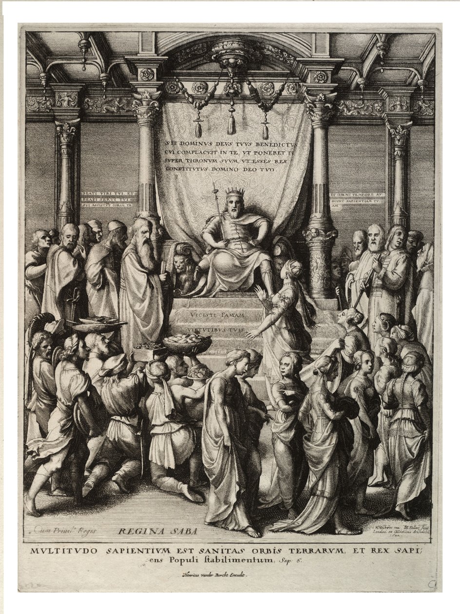 Solomon and the Queen of Sheba (State 3) by Wenceslaus Hollar