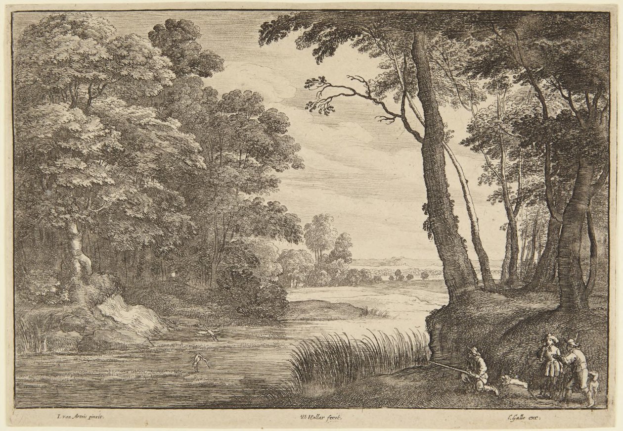 The Heron Hunt by Wenceslaus Hollar