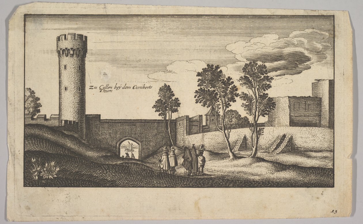 The Kunibert Tower near Cologne by Wenceslaus Hollar