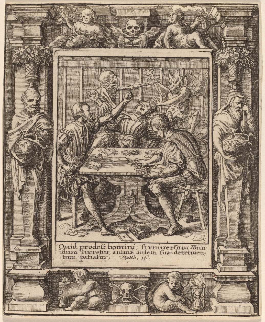 Gamesters by Wenceslaus Hollar after Hans Holbein the Younger after Abraham van Diepenbeeck