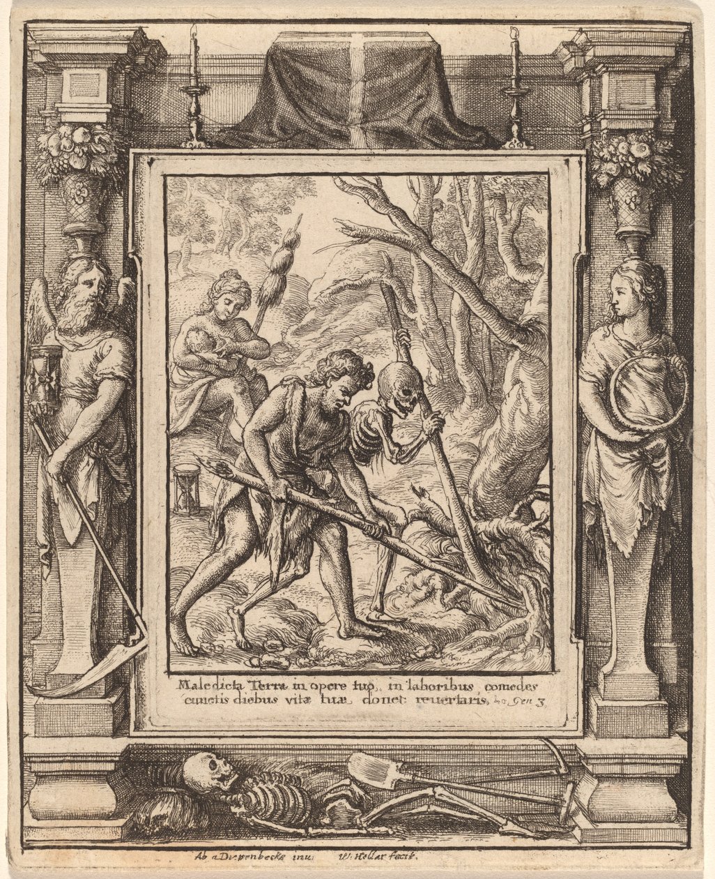 When Adam Delved by Wenceslaus Hollar after Hans Holbein the Younger after Abraham van Diepenbeeck