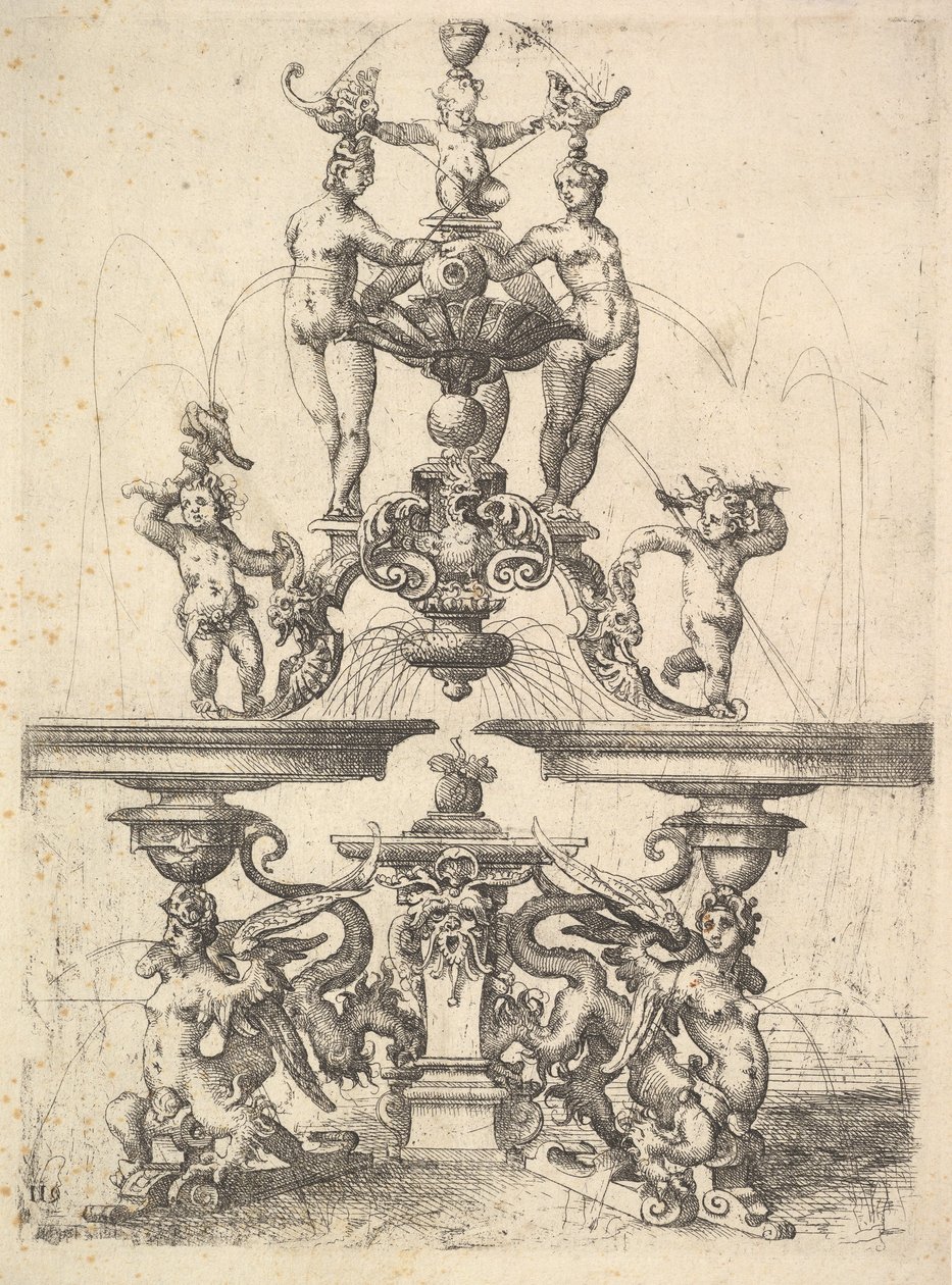 Design for a Fountain, Plate 119 from Dietterlin