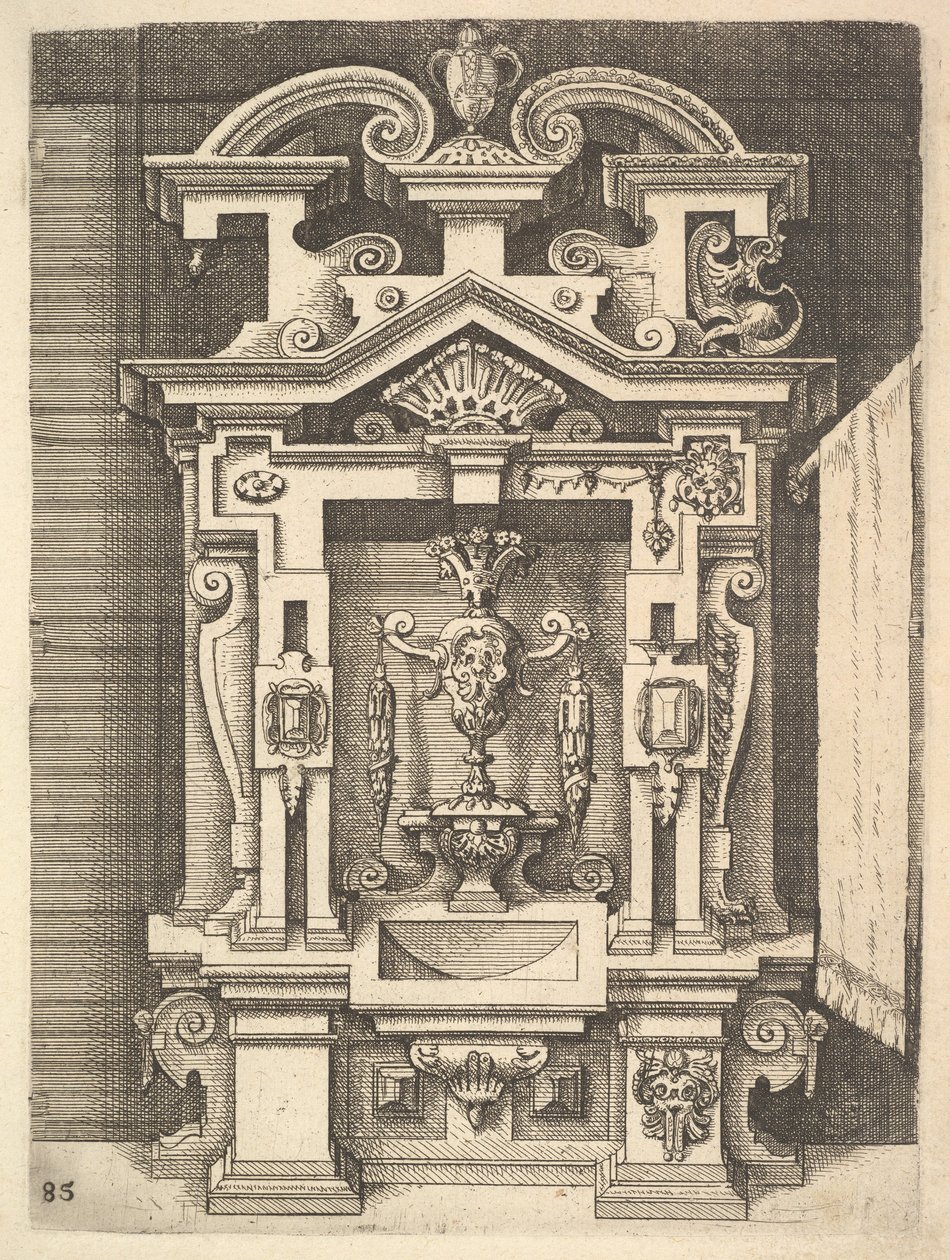 Design for a Lavabo, Plate 85 from Dietterlin