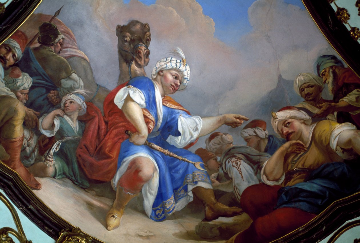 Fresco, main hall of Ploskovice Castle, Bohemia, Czech Republic by Wenzel Lorenz Reiner